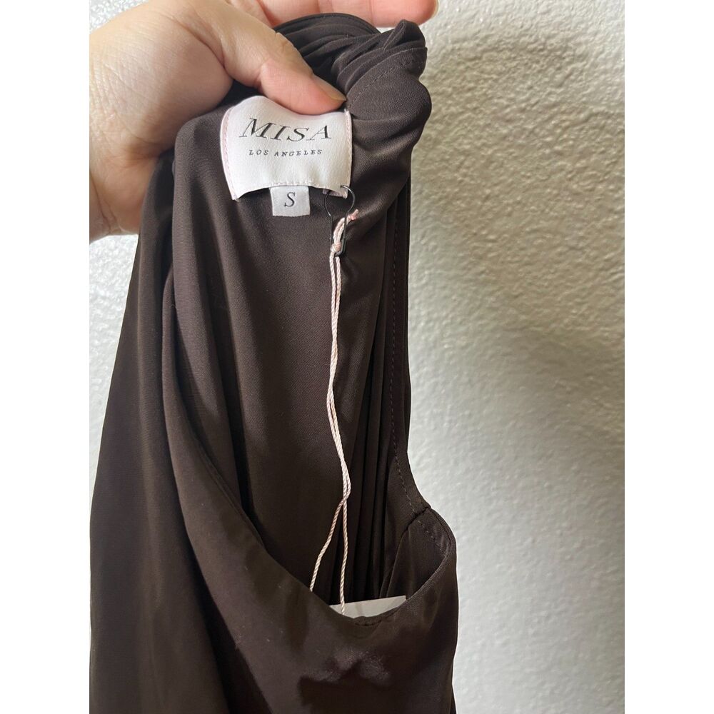 MISA Los Angeles Samsara Cutout Dress Brown ruched Maxi dress Size Small NWT - Picture 7 of 8